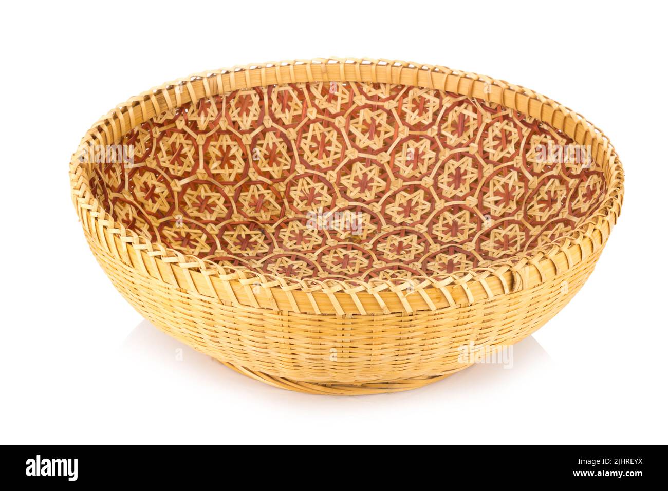 wicker baskets isolated on white background. Stock Photo