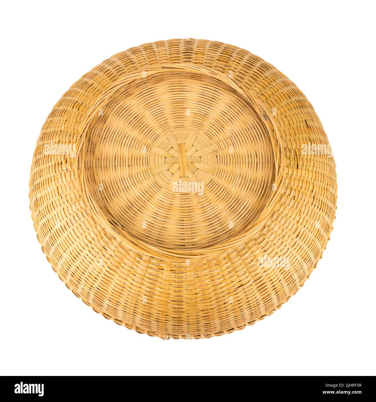 wicker baskets. inverted. isolated on white background. Stock Photo
