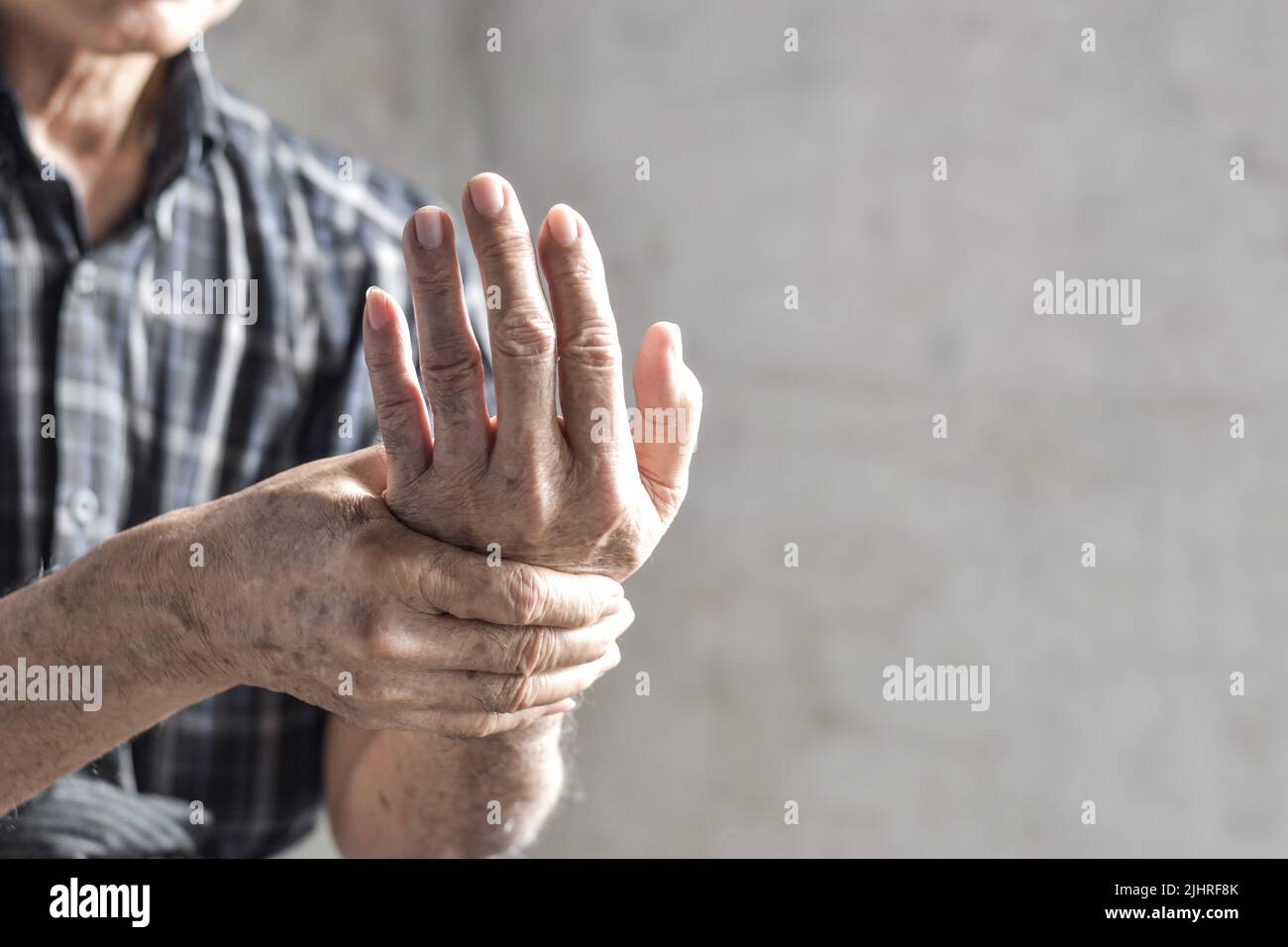 Hand of Asian elder man. Concept of rheumatoid arthritis