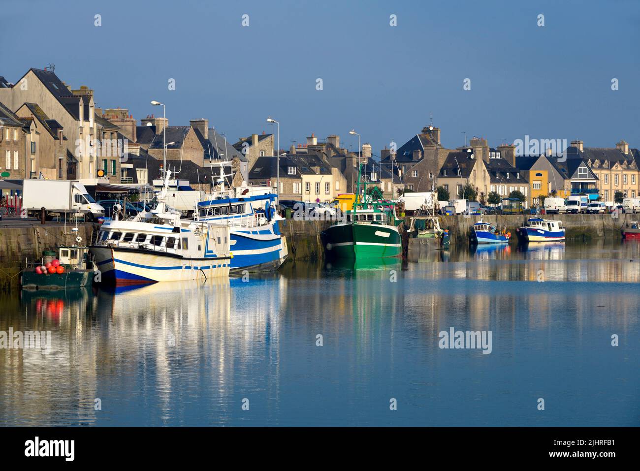 Fishing boat in the port of Saint-Vaast-la-Hougue, a commune in the peninsula of Cotentin in the Manche department in Lower Normandy in France Stock Photo