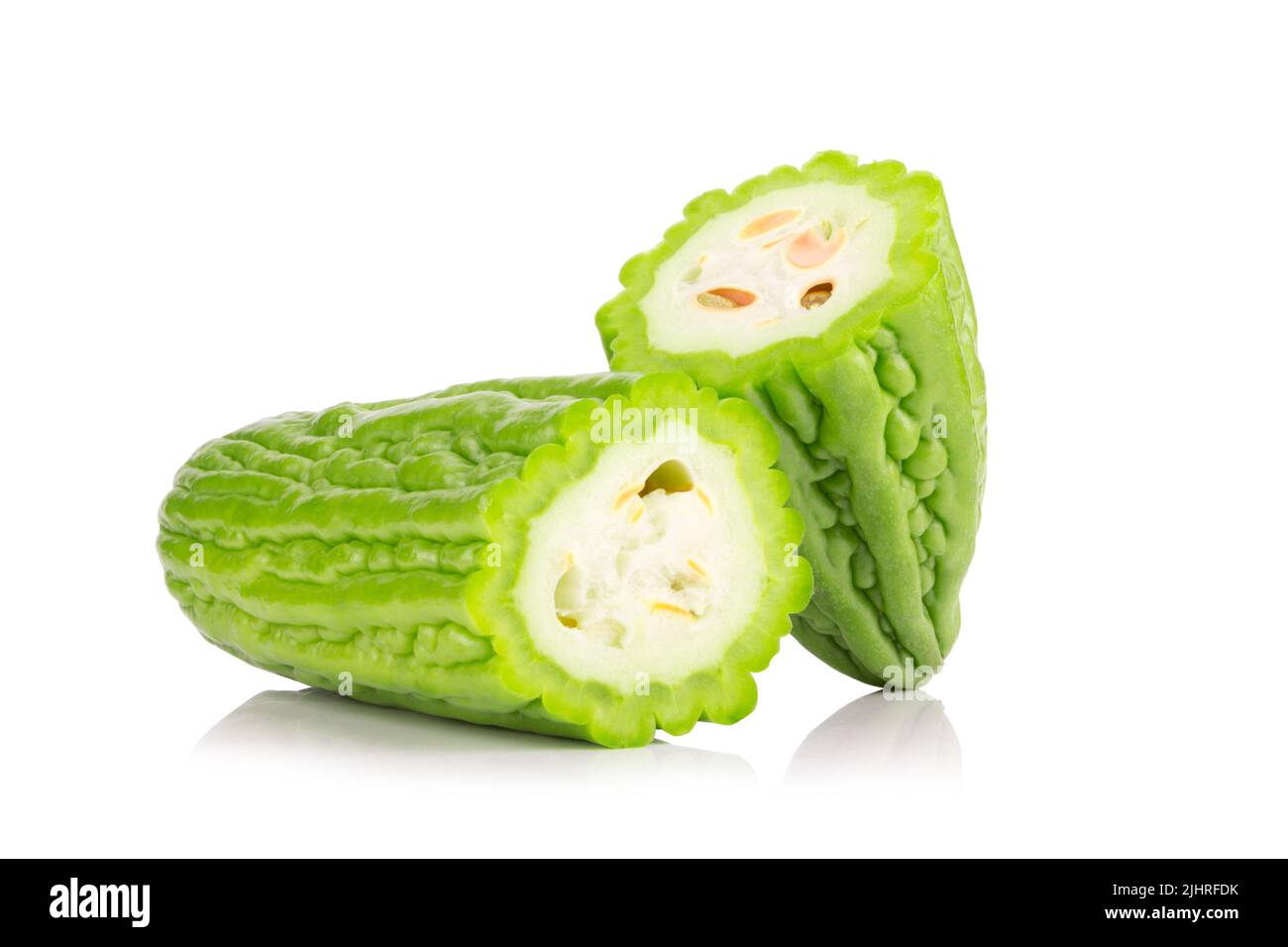 Bitter melon isolated on white background. Stock Photo