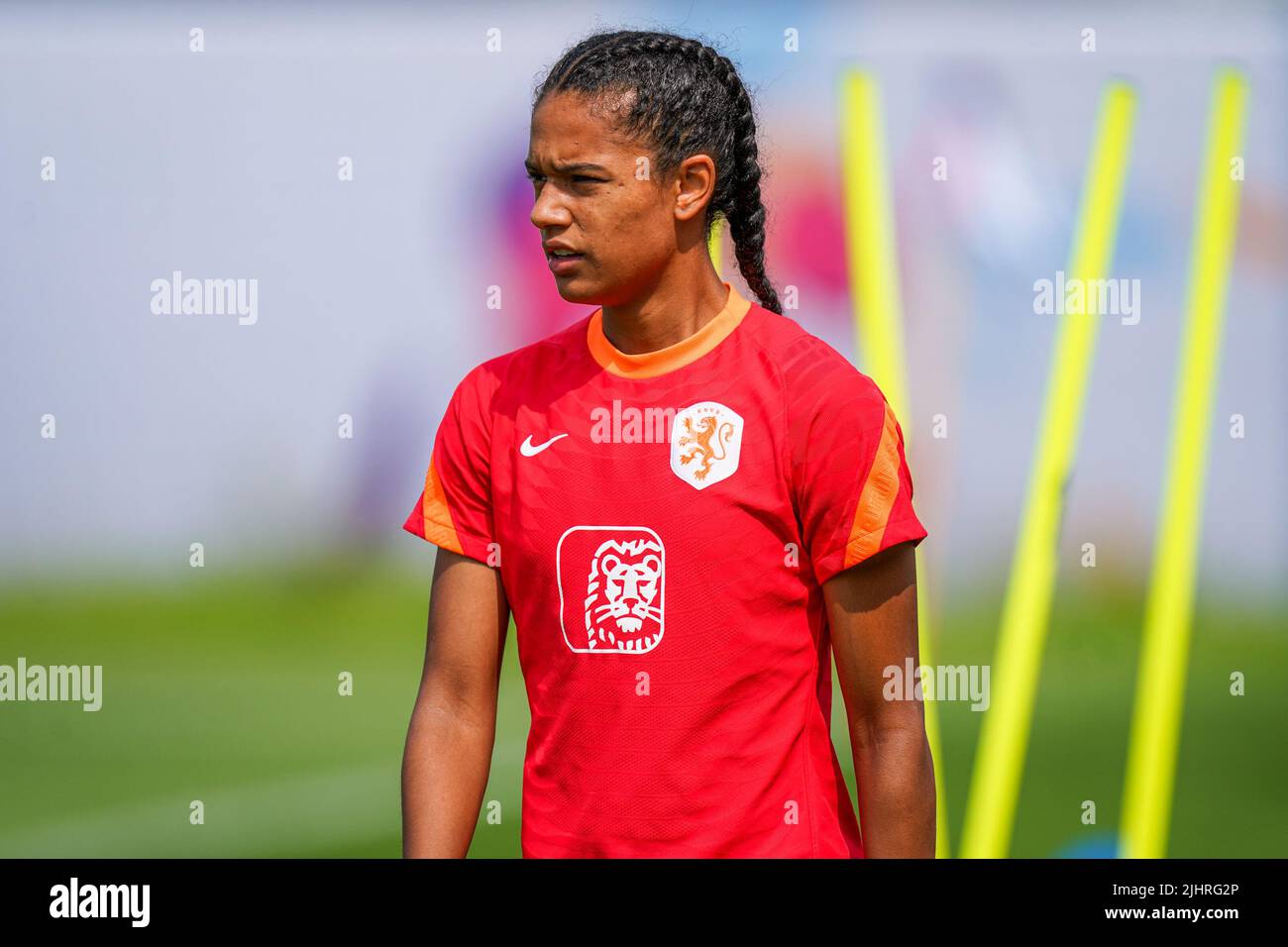 STOCKPORT, UNITED KINGDOM - JULY 20: Esmee Brugts of the Netherlands during a Training Session of Netherlands Women at Stockport County Training Centre on July 20, 2022 in Stockport, United Kingdom. (Photo by Joris Verwijst/Orange Pictures) Stock Photo