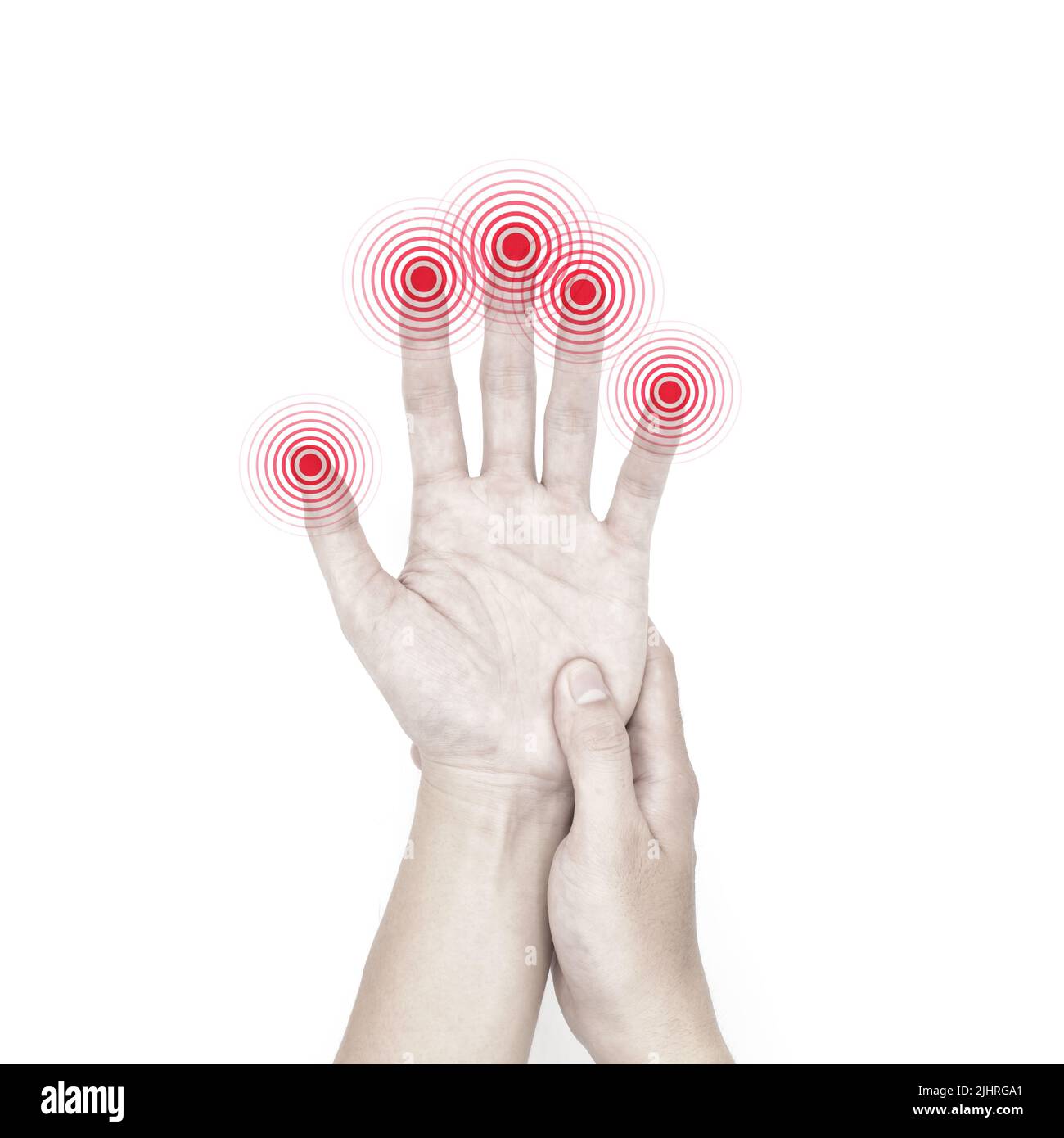 Pain, tingling and numbness in fingertips of Asian young man with