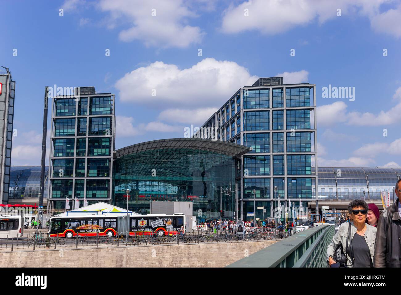 Berlin, Germany - May 06, 2022: Central train station in Berlin. Berlin Hauptbahnhof. Modern glass architecture. Stock Photo