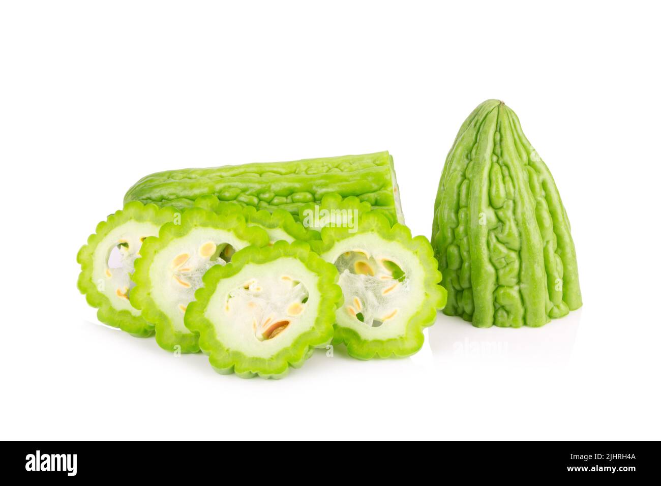 Bitter melon isolated on white background. Stock Photo
