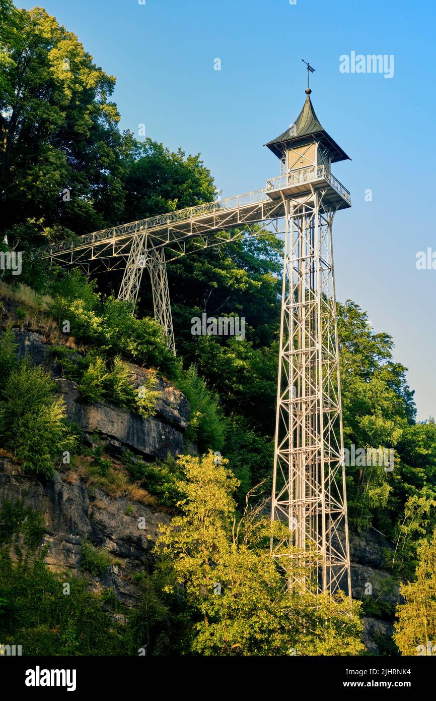 Freestanding elevator from the 19th century that takes tourists to the