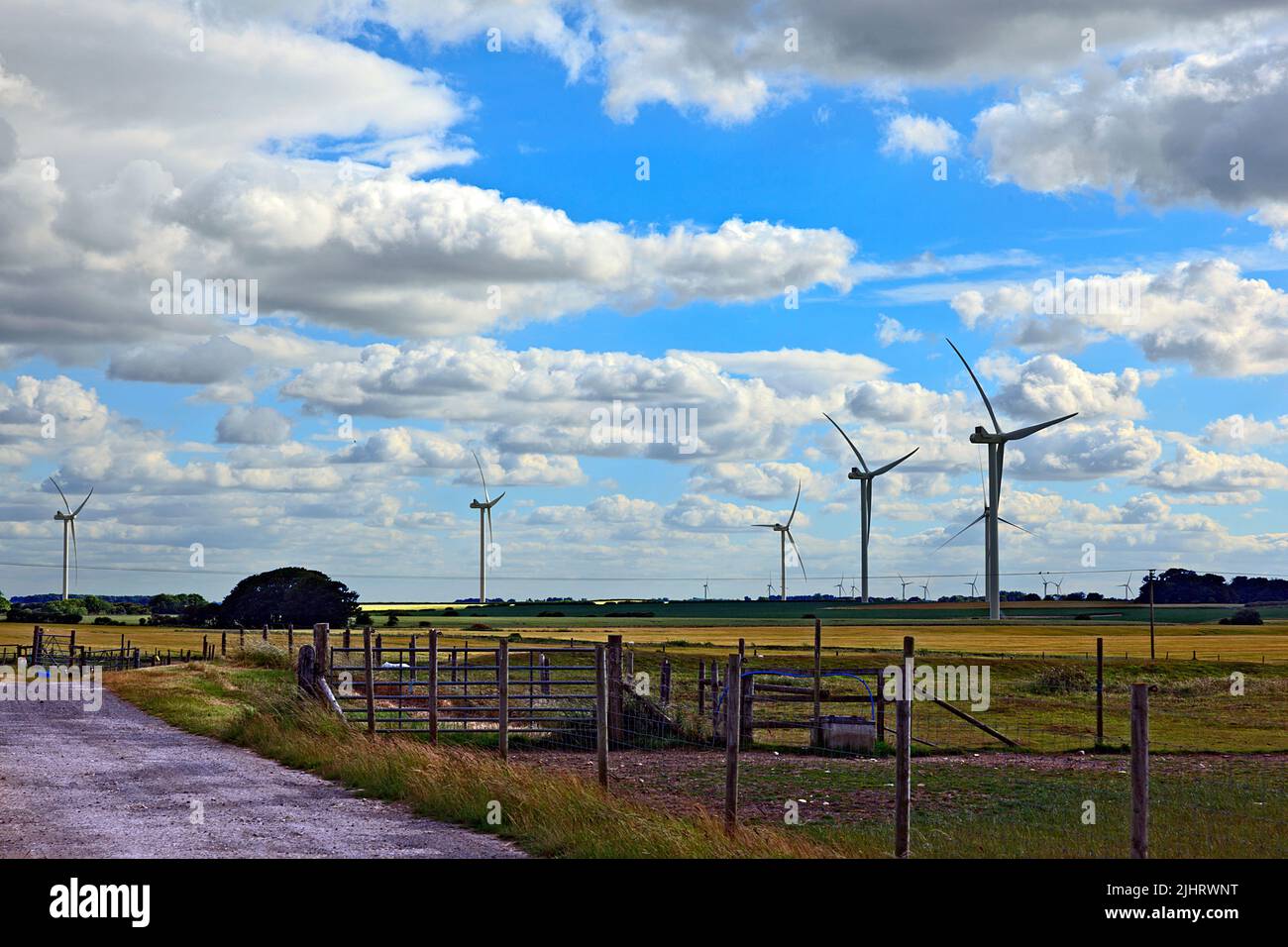 Fraisthorpe Wind Farm, Bridlington, East Yorkshire, England Stock Photo