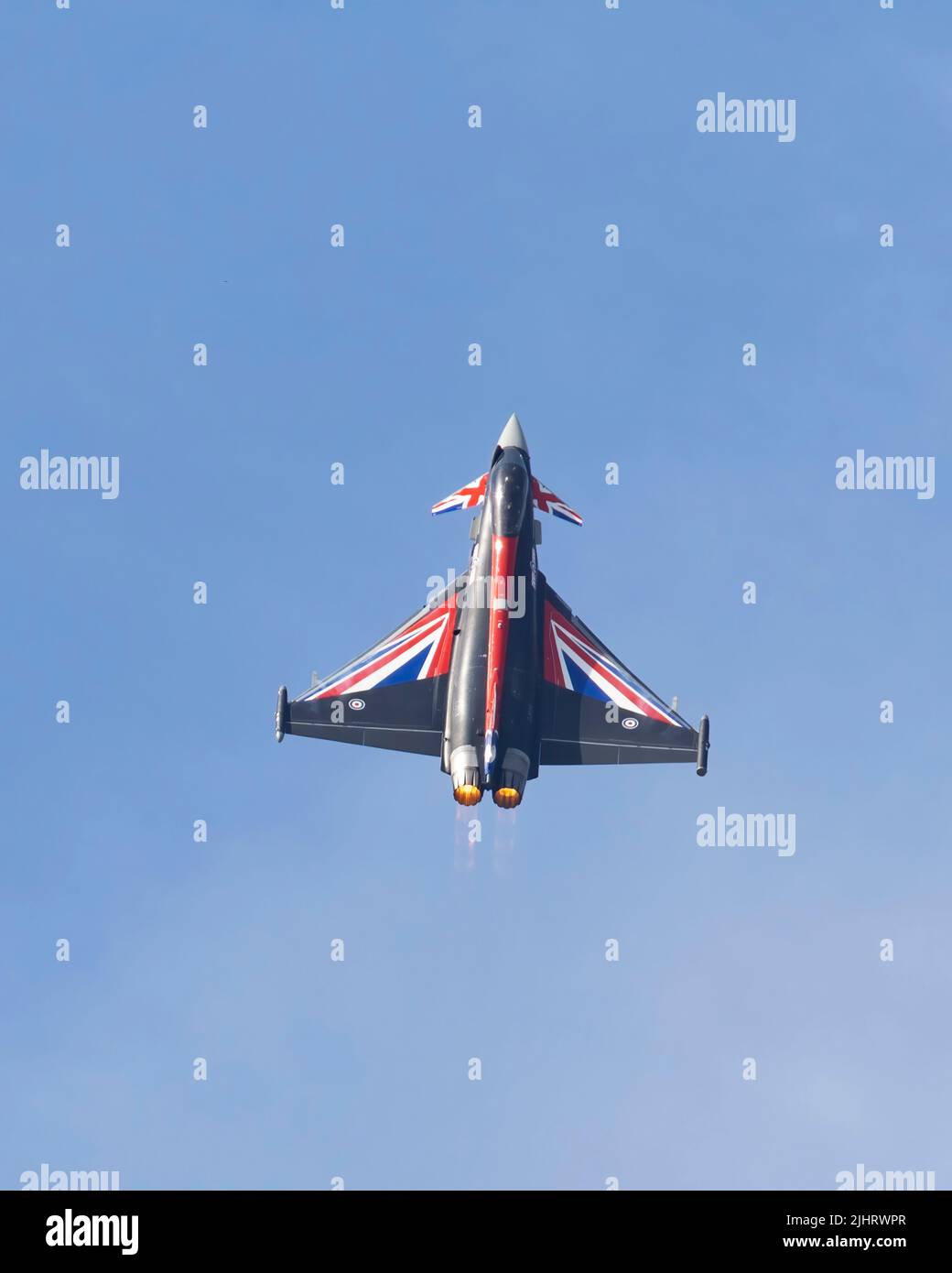 The 2022 RAF Display Team Eurofighter Typhoon GR4 flying at the 2022 Royal International Air Tattoo at RAF Fairford Stock Photo