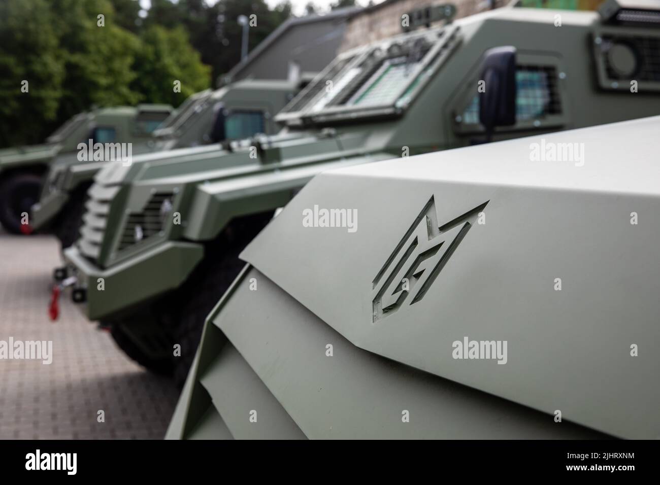 Ukrainian Border, Poland. 16th July, 2022. One of the 11 new Italianmade MLS SHIELD armoured