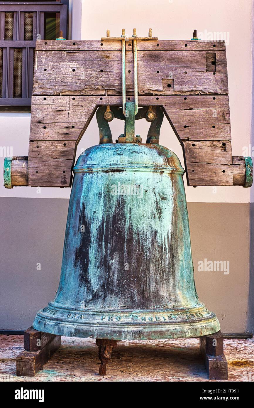 A vertical shot of an old ancient huge bell Stock Photo Alamy