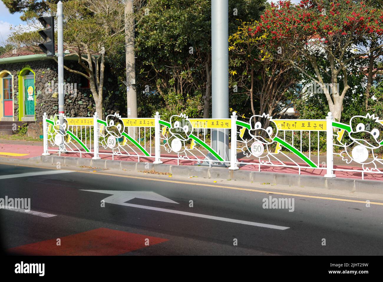A closeup of speed limit signs for children crossing school zone