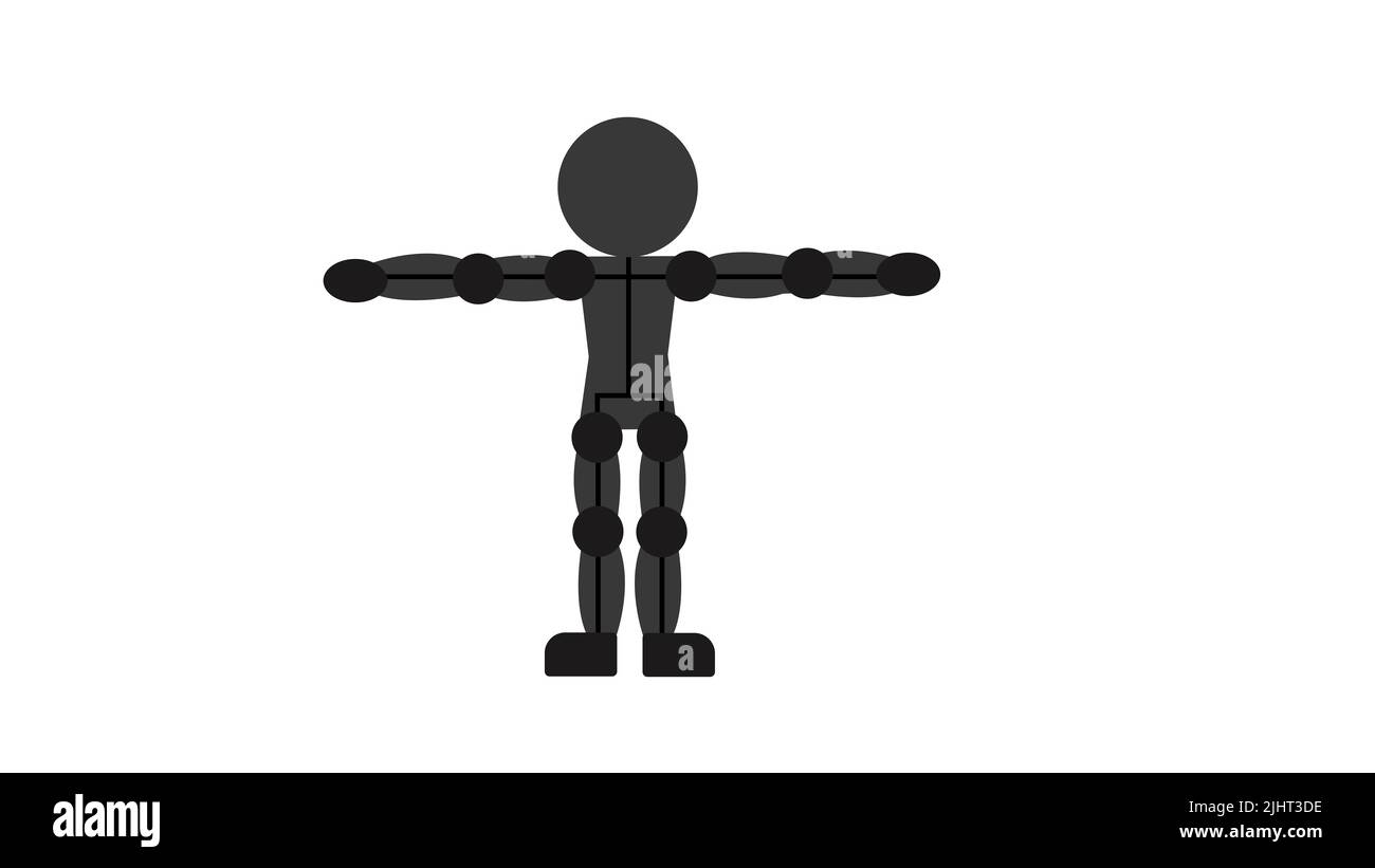 black and gray t posing humanlike figure Stock Photo Alamy