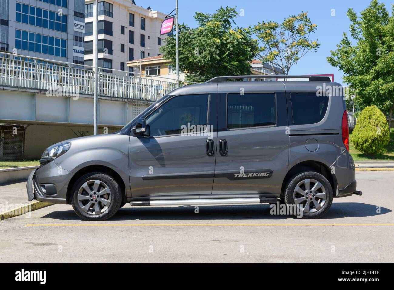 ISTANBUL, TURKEY - JUNE 25, 2022: Gray Fiat Doblo Trekking 4x4 by the side  of the park area Stock Photo - Alamy