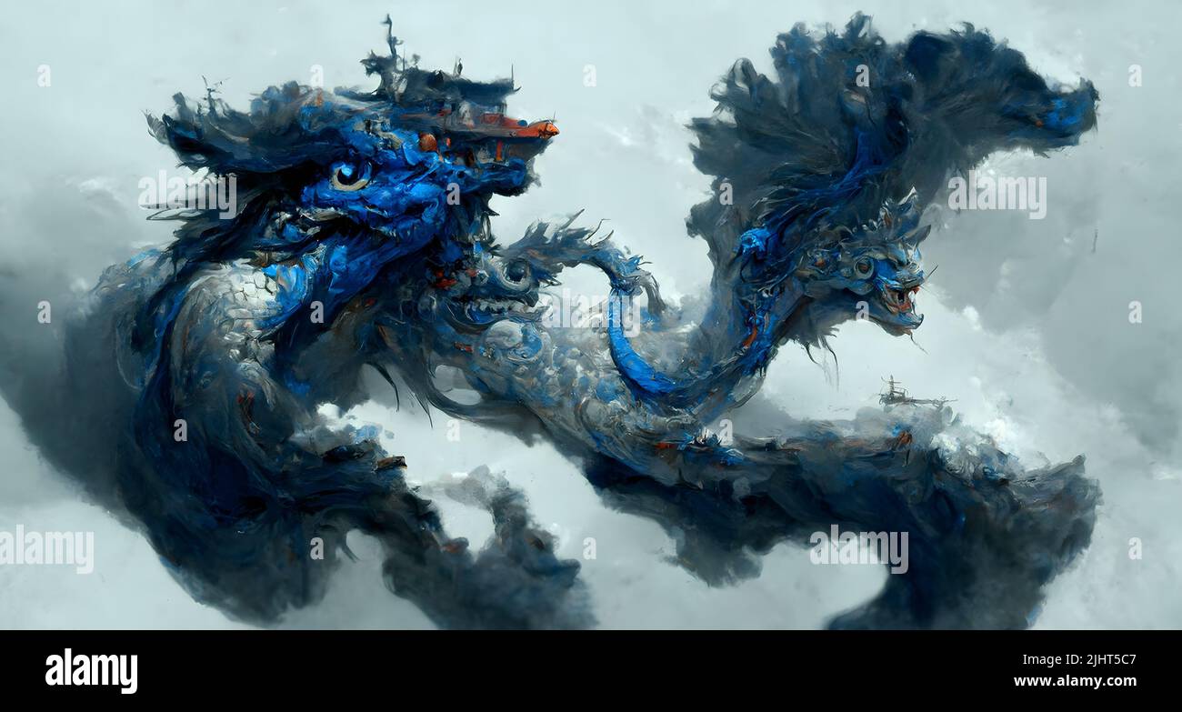 ART - Fantasy dragon drawing Artist Print by Di