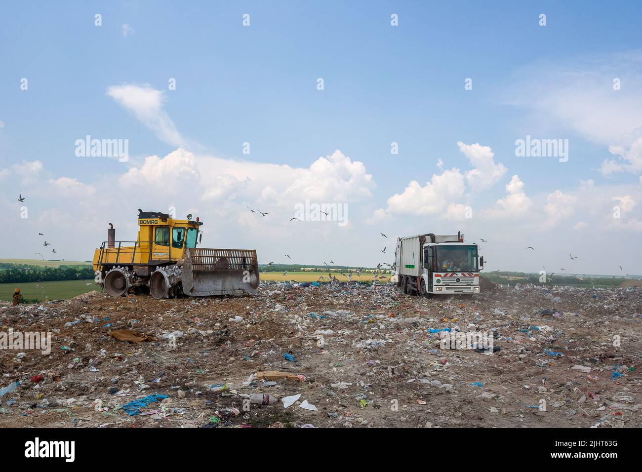 Waste management Landfill site Stock Photo