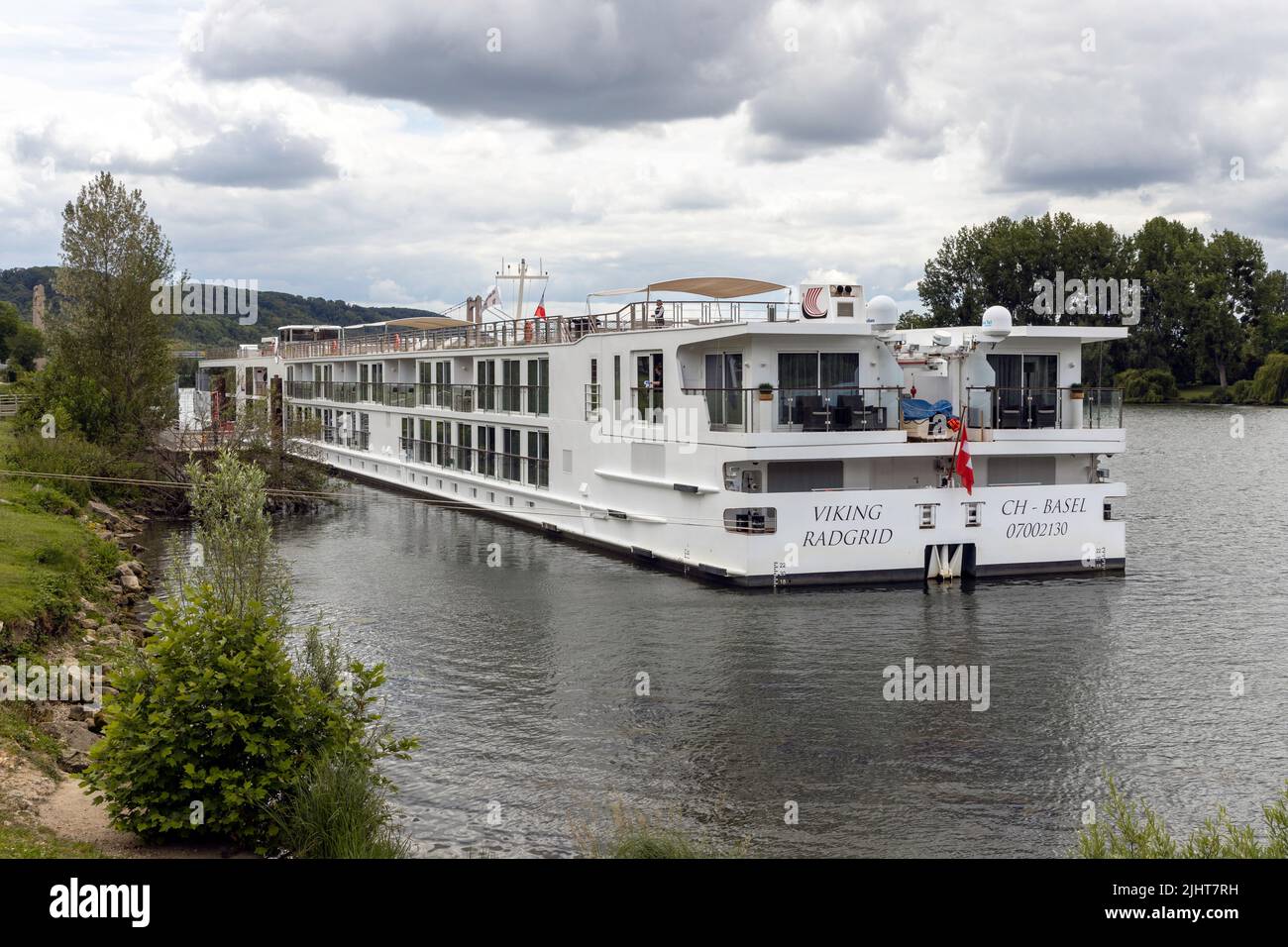 Viking Longship on the river Seine Stock Photo