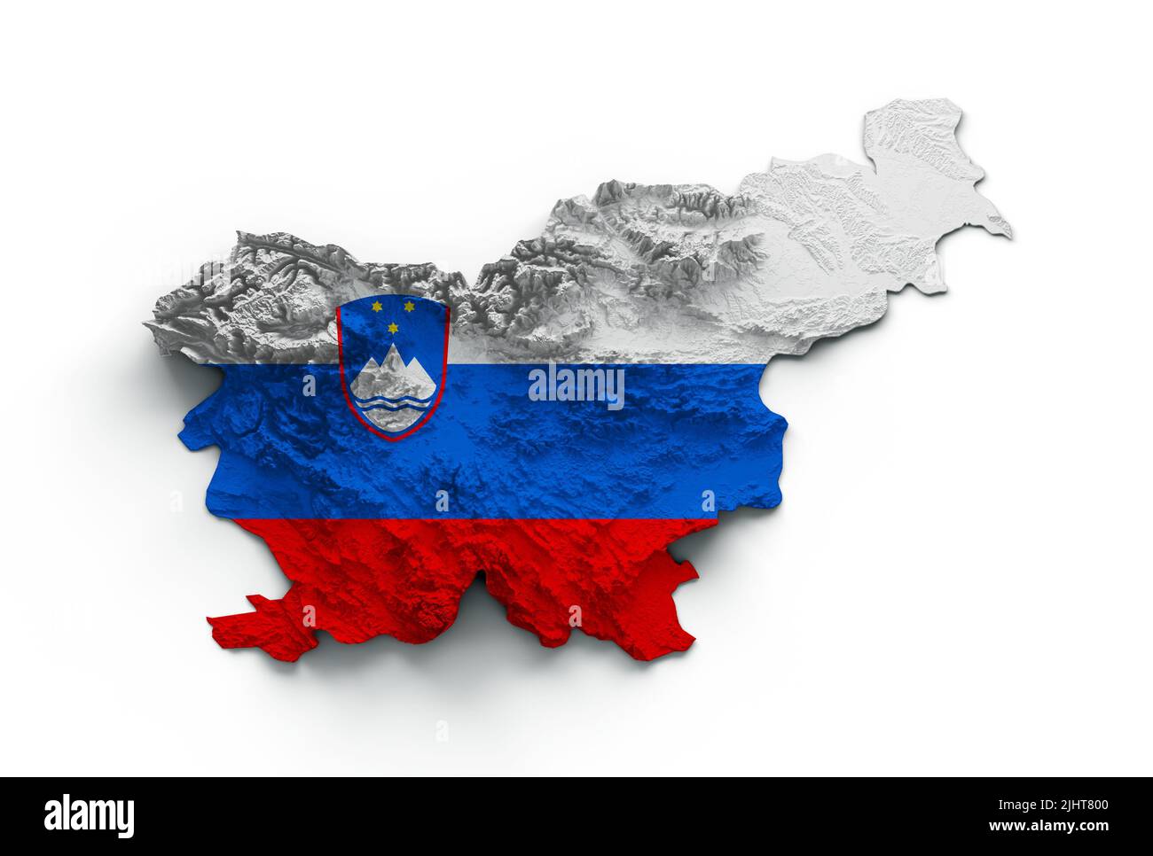 A 3D rendering of the flag of Slovenia isolated on the white background ...