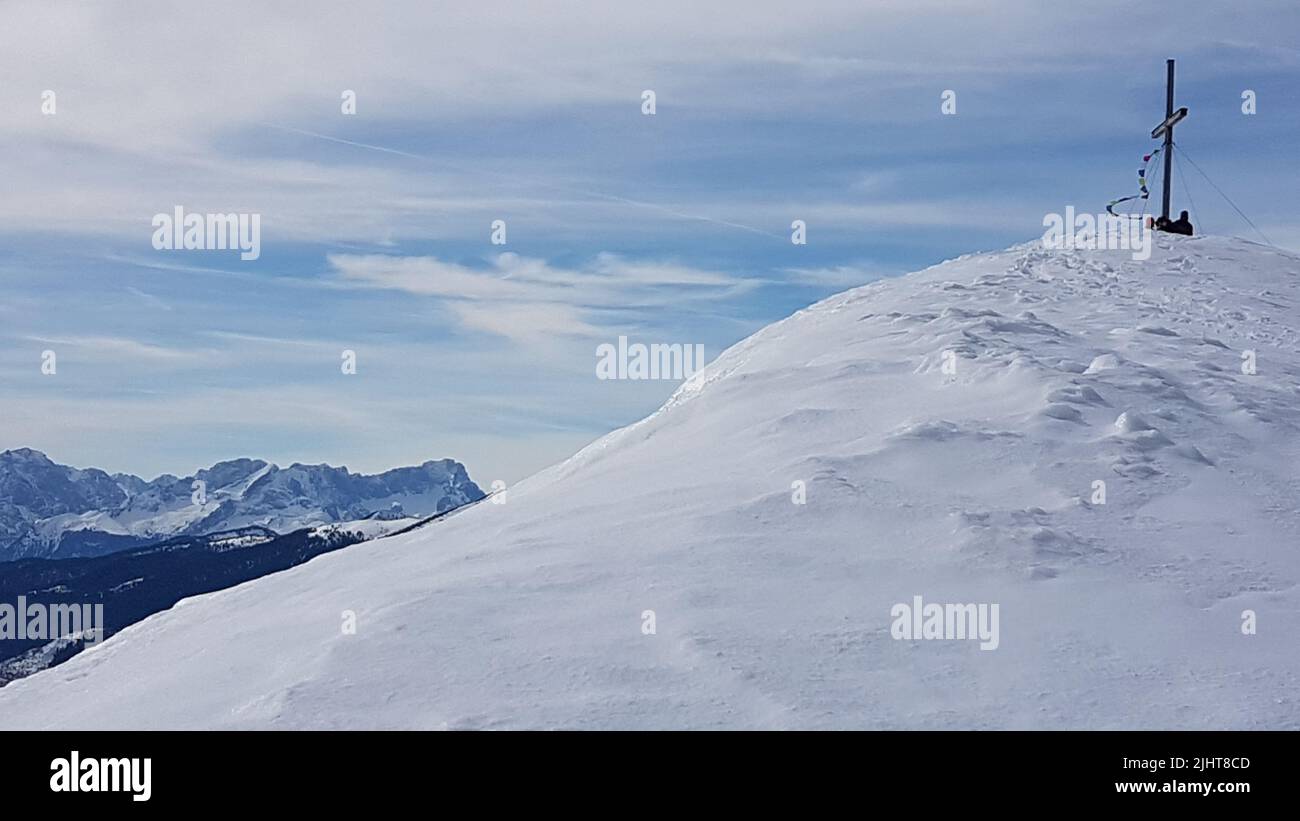 The snowy mountains in winter in Jochberg Stock Photo