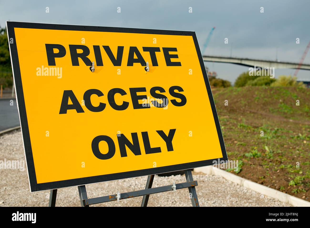 PRIVATE ACCESS ONLY  Road Sign Stock Photo