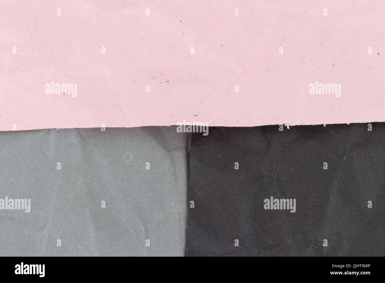 black. gray. pink. crumpled paper texture background. Stock Photo