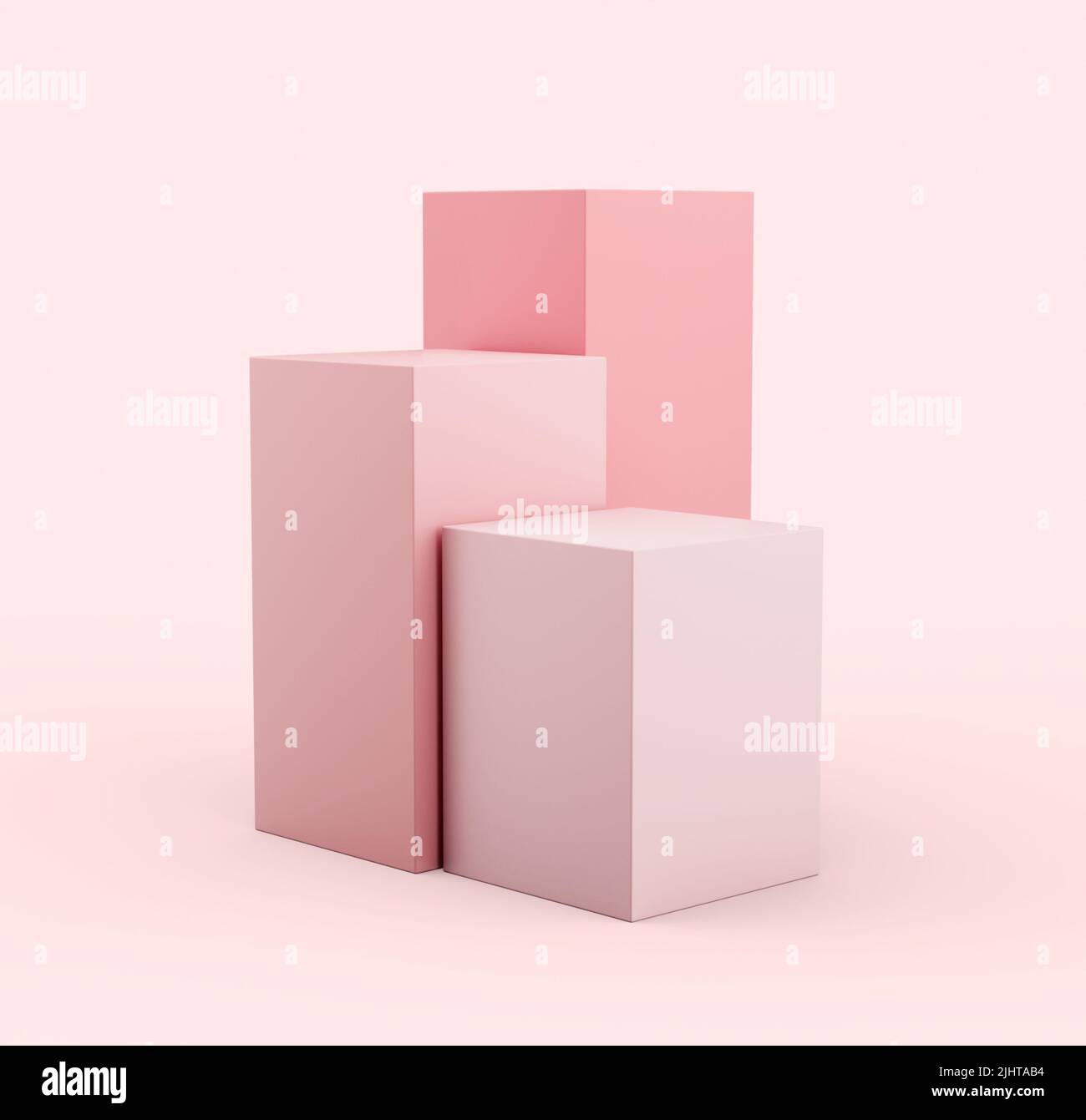 A 3d illustration of a pink geometric cubes Stock Photo - Alamy