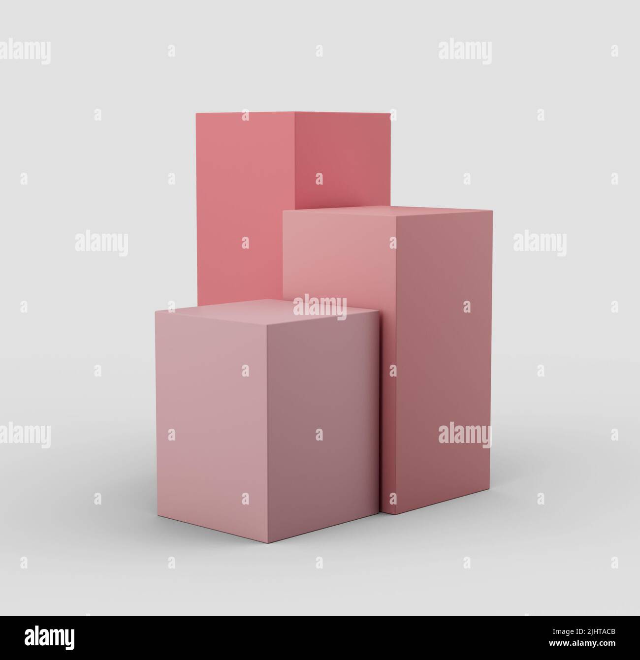 A 3d illustration of a pink geometric cubes Stock Photo - Alamy
