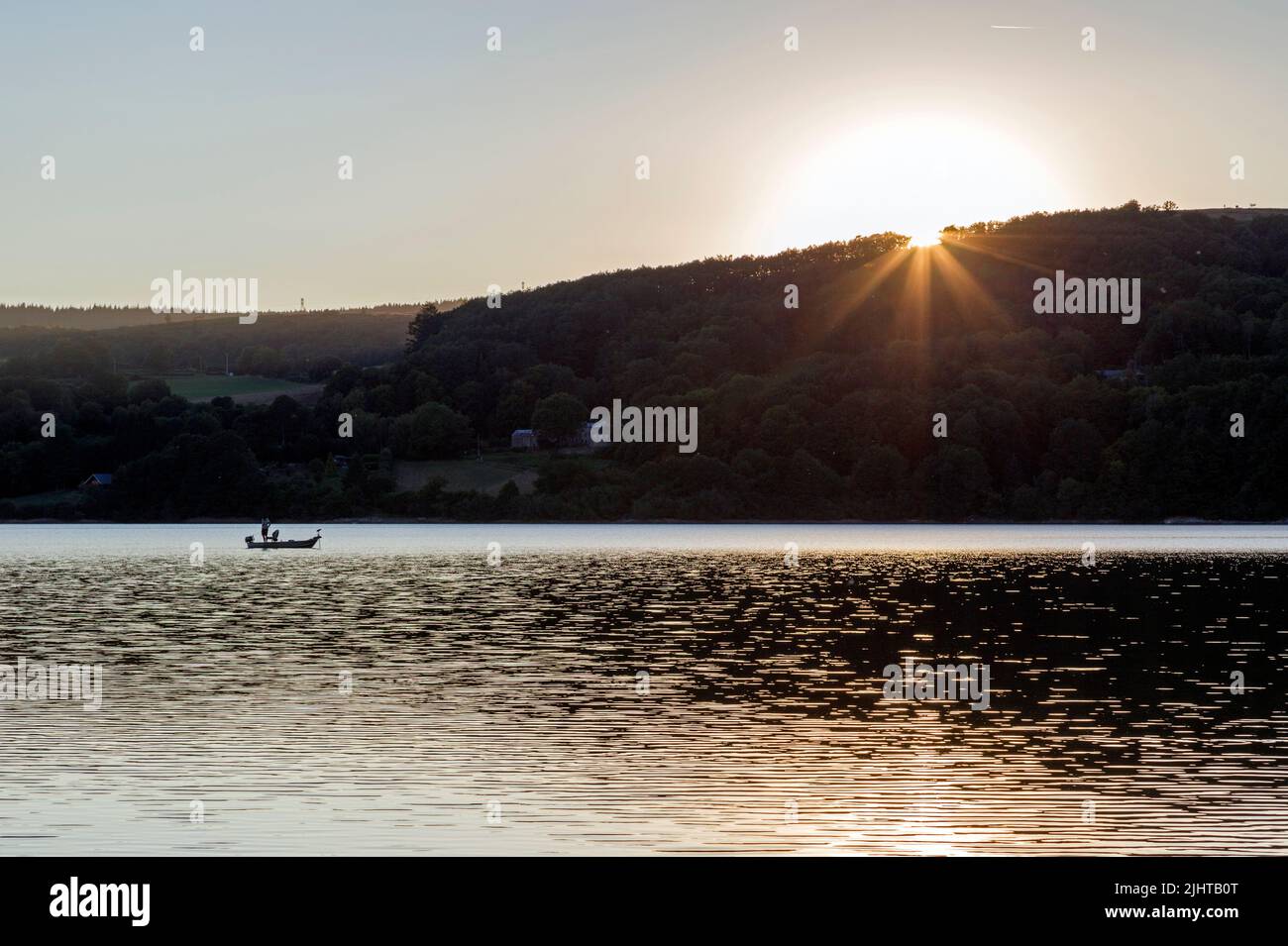 Laouzas Lake. Sunset. Nages, Occitanie, France Stock Photo