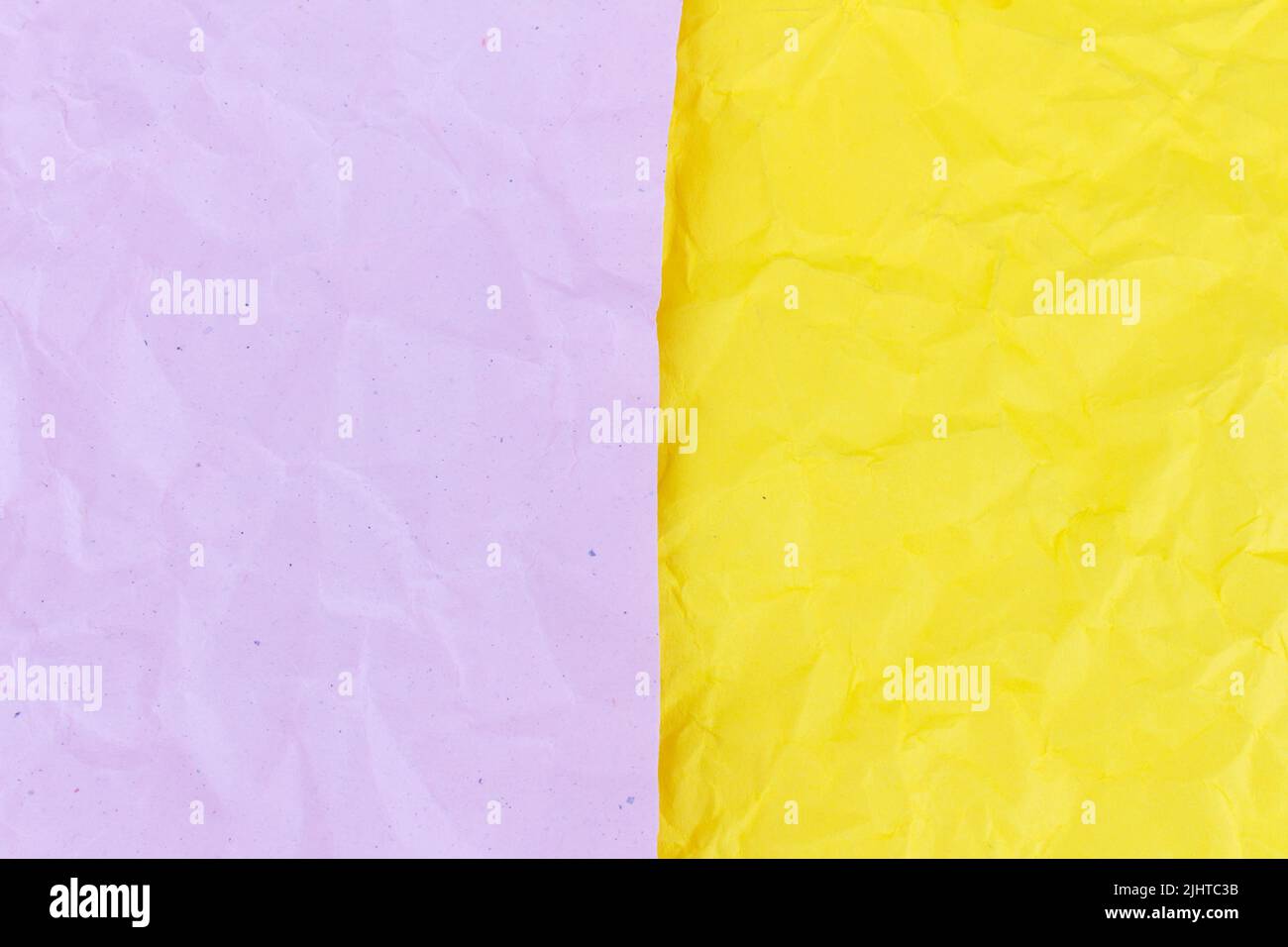 pink and yellow crumpled paper texture background. Stock Photo