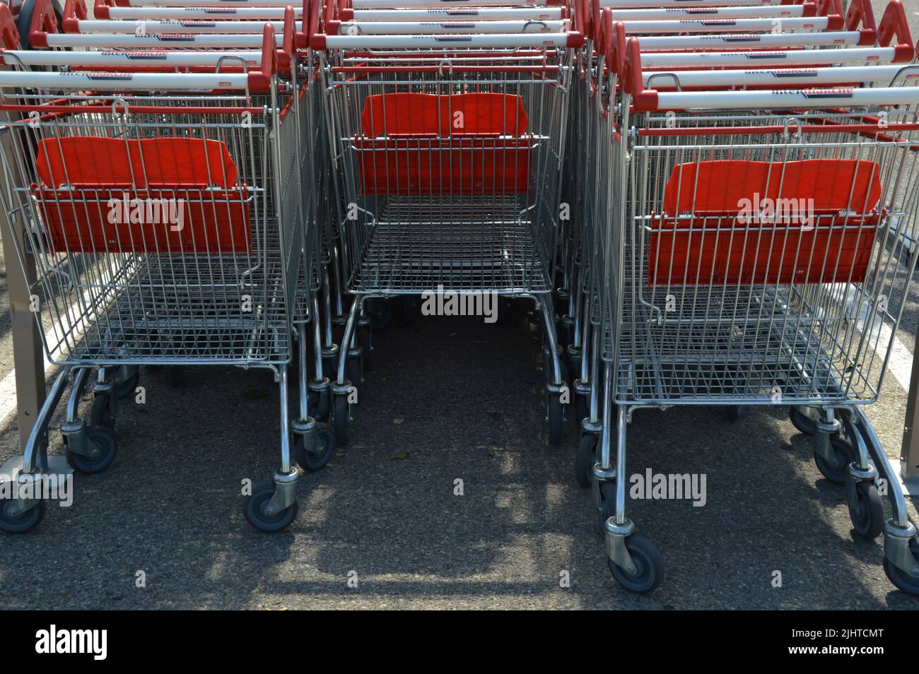 Closeup shot on Shopping carts Stock Photo