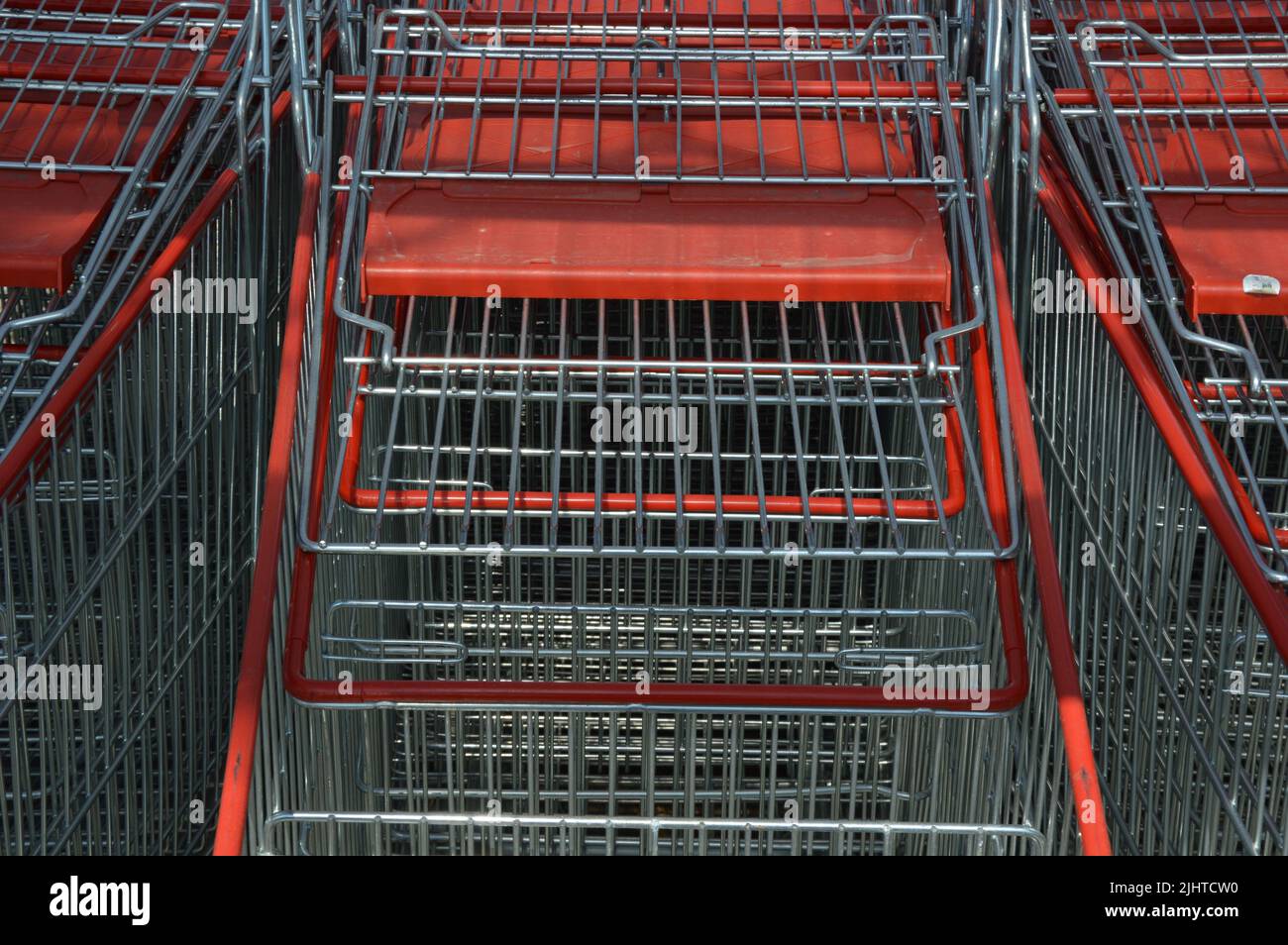 Closeup shot on Shopping carts Stock Photo