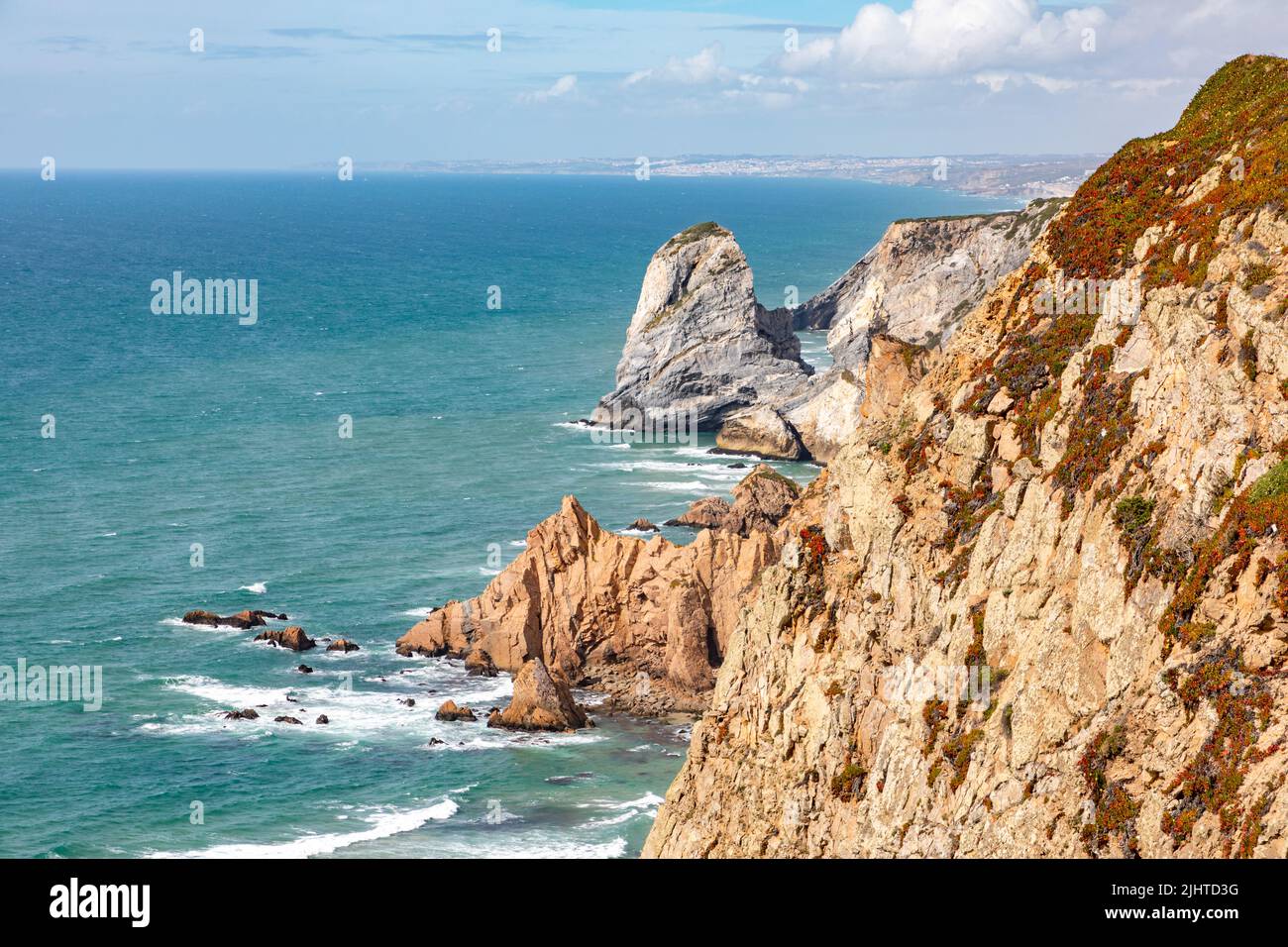 The scenic cliffs at Cabo da Roca west of Lisbon, Portugal Stock Photo