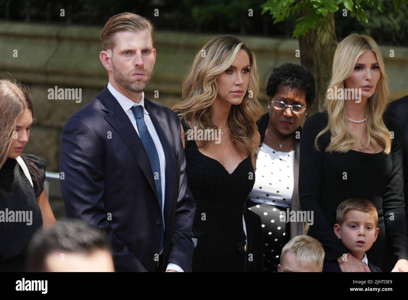 Trump Family At Ivana Trump`s Funeral at St. Vincent Ferrer Catholic Church  -PICTURED: Eric Trump,