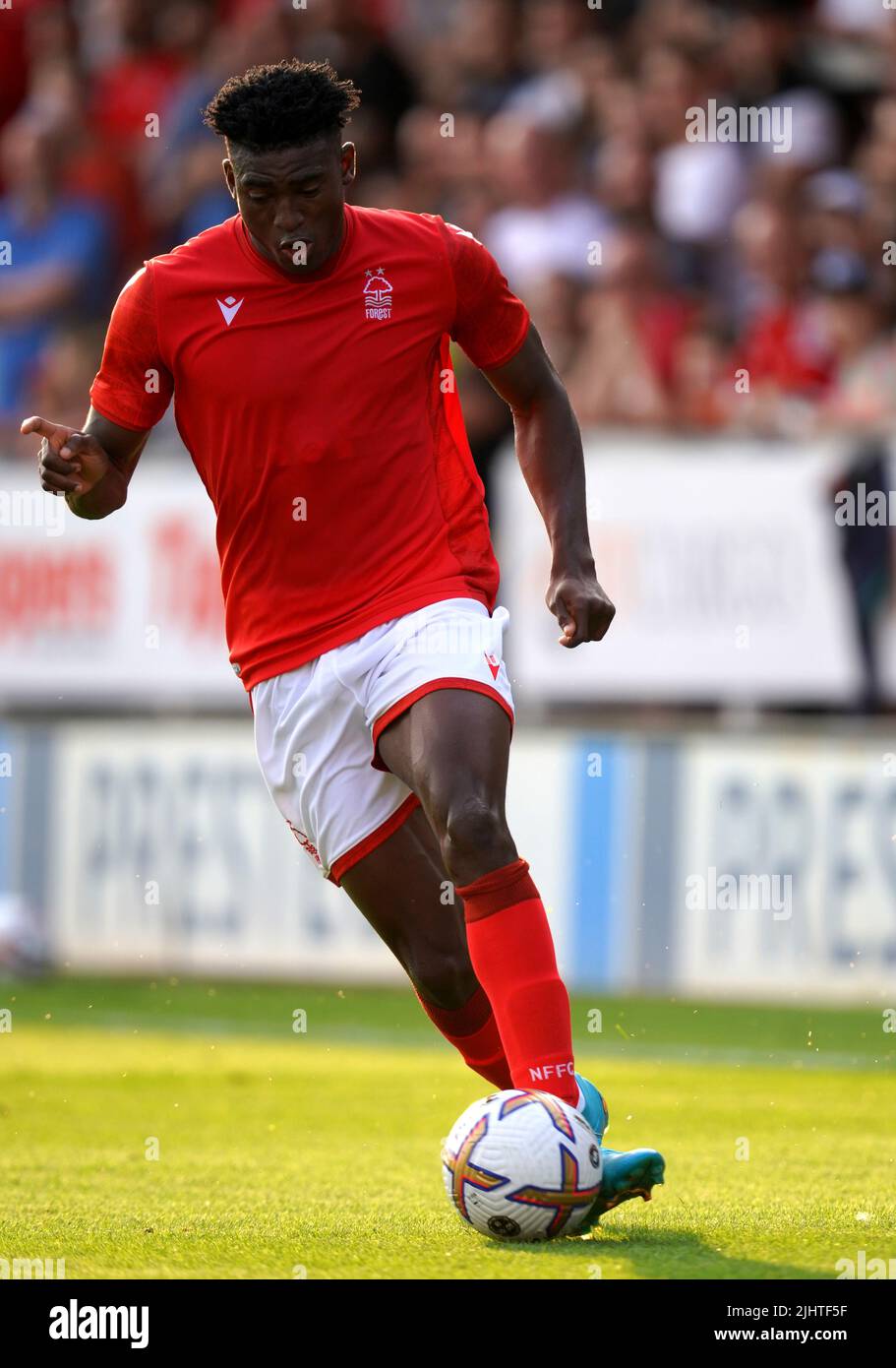 Nottingham Forest's Taiwo Awoniyi during a pre-season friendly match at the Pirelli Stadium, Burton upon Trent. Picture date: Wednesday July 20, 2022. Stock Photo