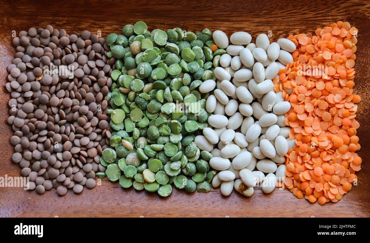 Variety of beans and legumes Stock Photo - Alamy