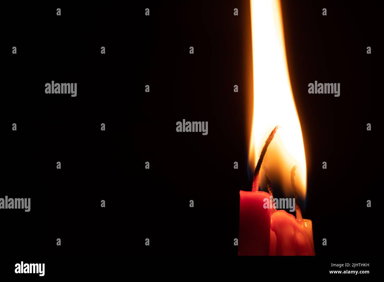 candle fire in the dark, burning candle flame, fire Stock Photo Alamy