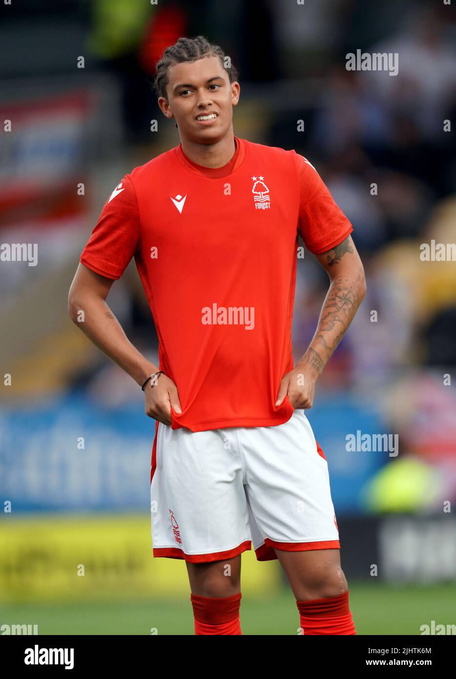 Nottingham Forest's Brennan Johnson during a pre-season friendly match at the Pirelli Stadium, Burton upon Trent. Picture date: Wednesday July 20, 2022. Stock Photo