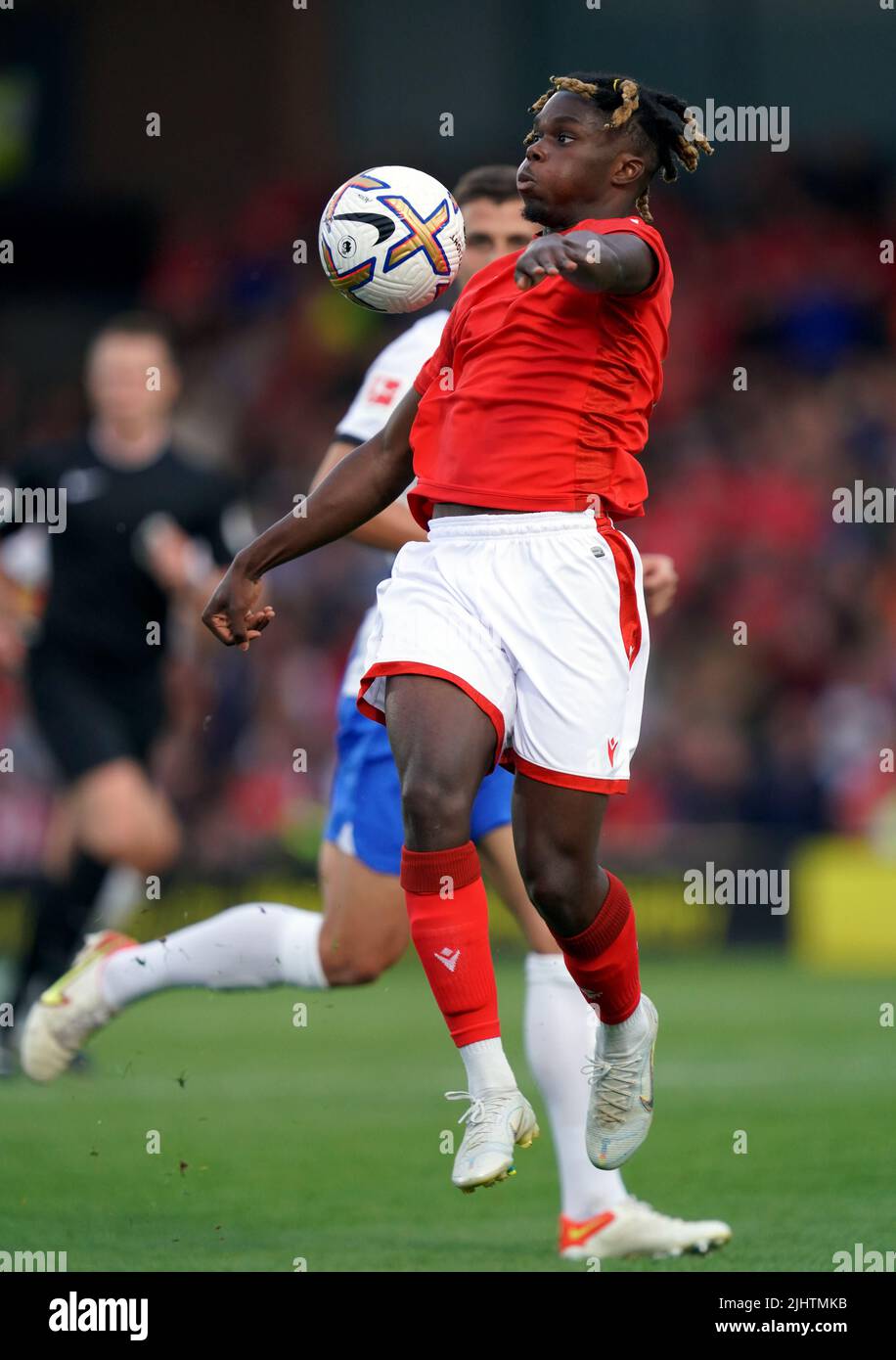 Nottingham Forest's Alex Mighten during a pre-season friendly match at the Pirelli Stadium, Burton upon Trent. Picture date: Wednesday July 20, 2022. Stock Photo