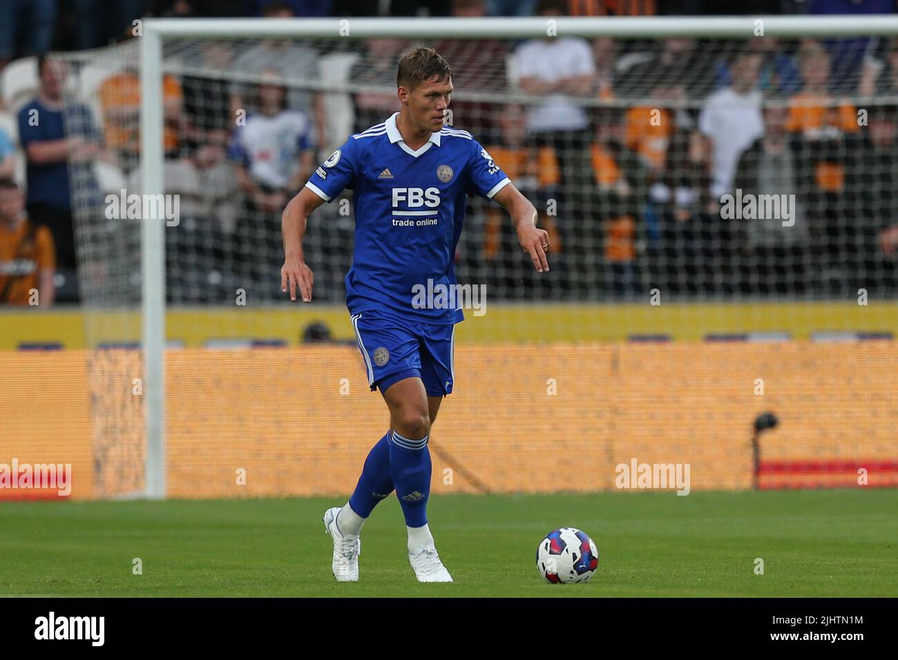 Vestergaard Jannik Vestergaard #23 of Leicester City in action during the game in ...