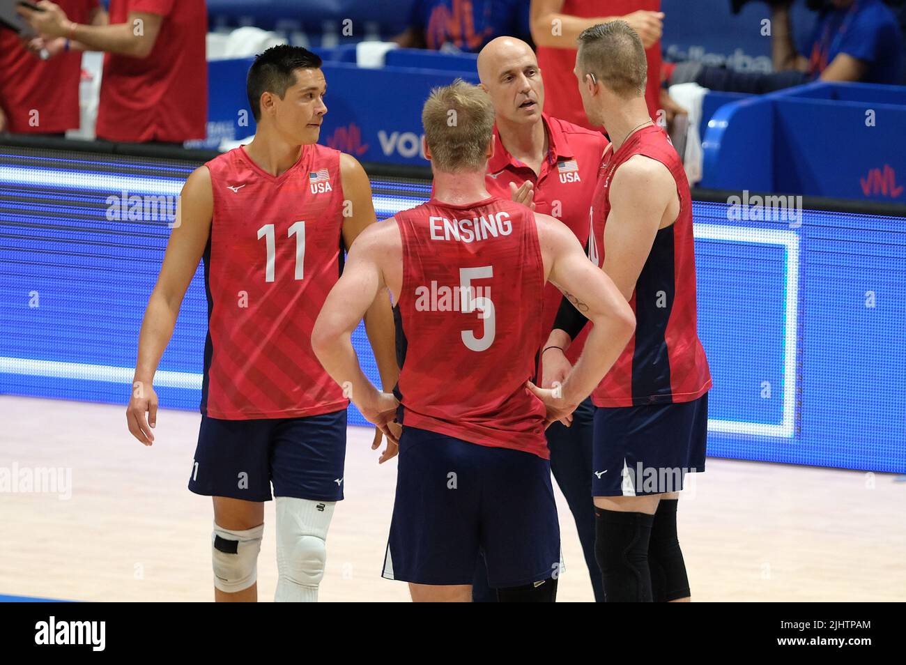 Unipol Arena, Bologna, Italy, July 20, 2022, USA team speak with John