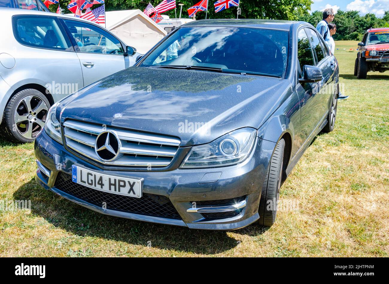 Front view of a 2014 Mercedes C250 CDI at The Berkshire Motor Show in Reading, UK Stock Photo