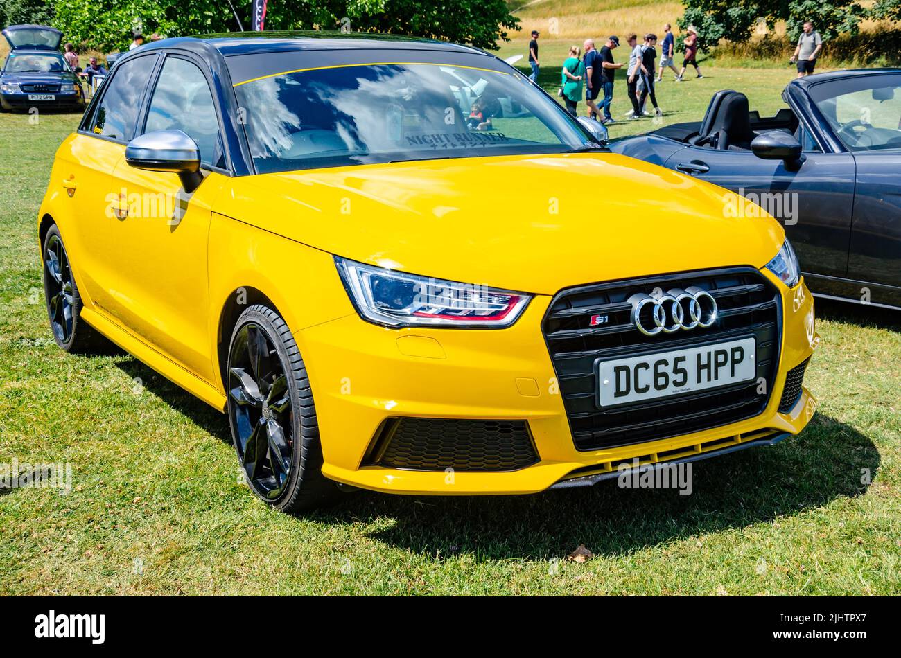 A 2016 Audi car in yellow at The Berkshire Motor Show, Reading Stock Photo