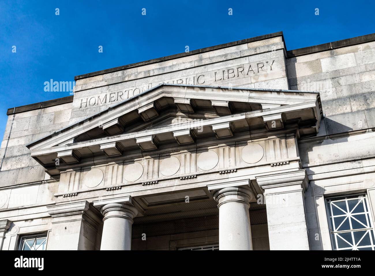 Exterior of neoclassical Chats Palace Arts Centre in Homerton, London, UK Stock Photo