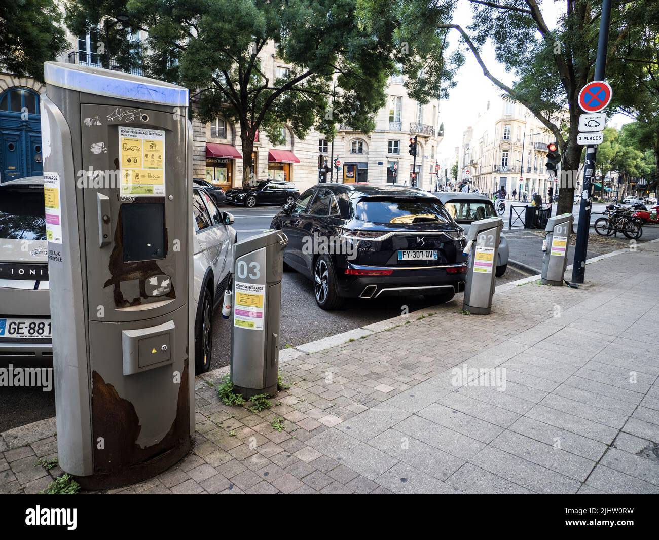 Electric vehicle charging station, Bordeaux, France Stock Photo Alamy