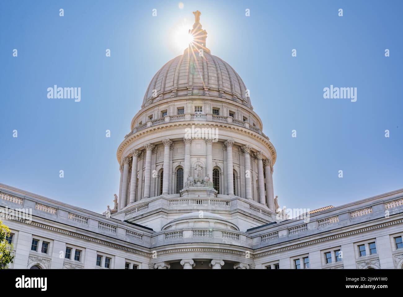Dome of the Wisconsin State Capitol Building in Madison, Wisconsin Stock Photo