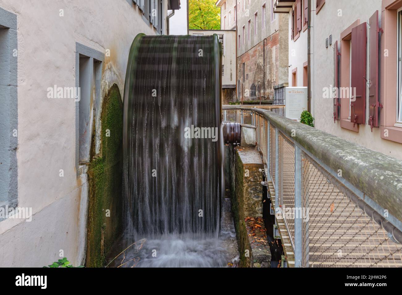 The wheel of the Paper Mill in Basel, Switzerland Stock Photo Alamy