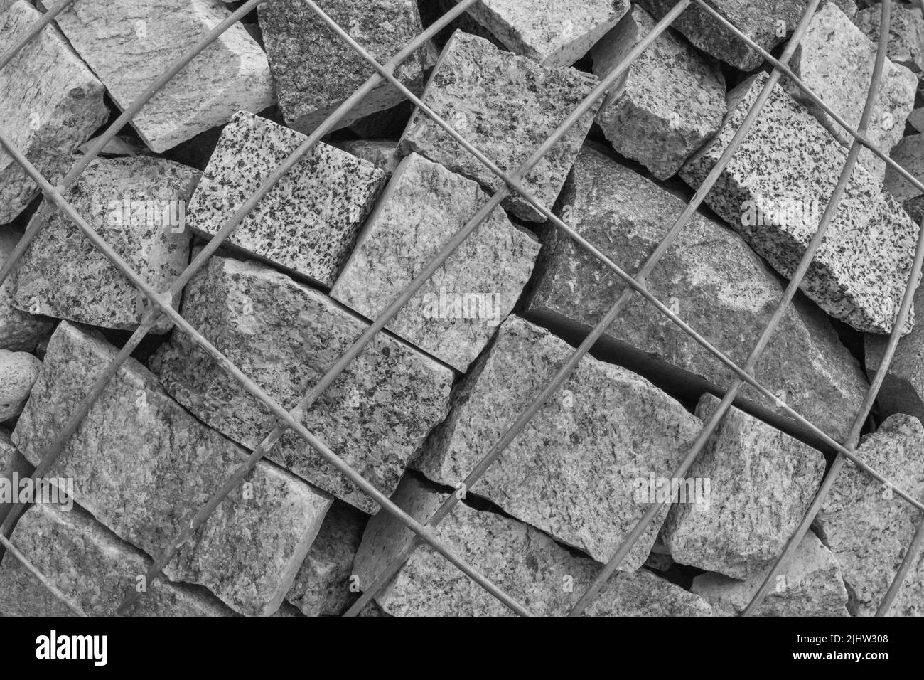 Stone decorations grid grey lattice mesh decor and design urban architecture wall texture background exterior. Stock Photo