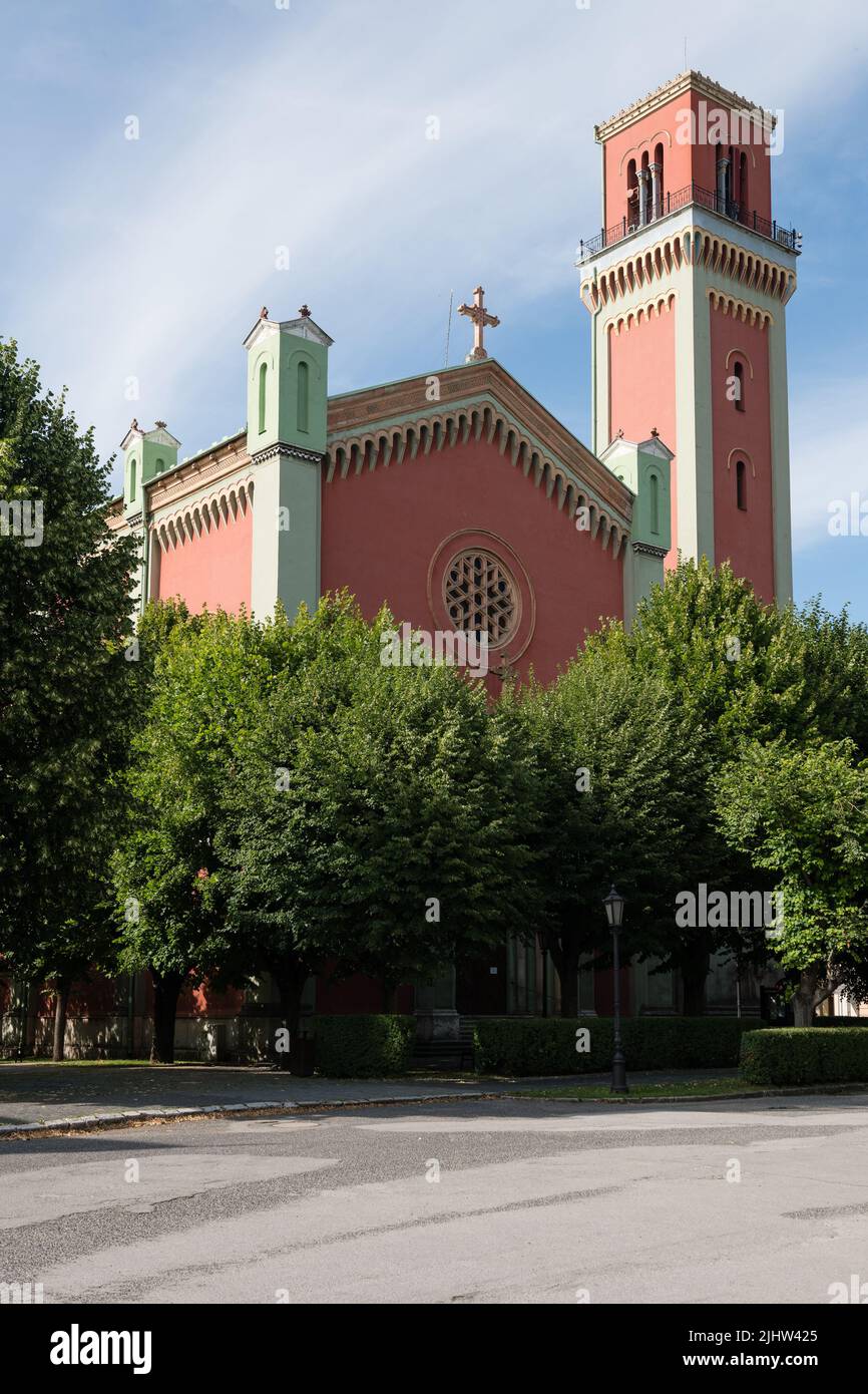 New Evangelical Church in historic centre of Kezmarok in Slovakia Stock Photo