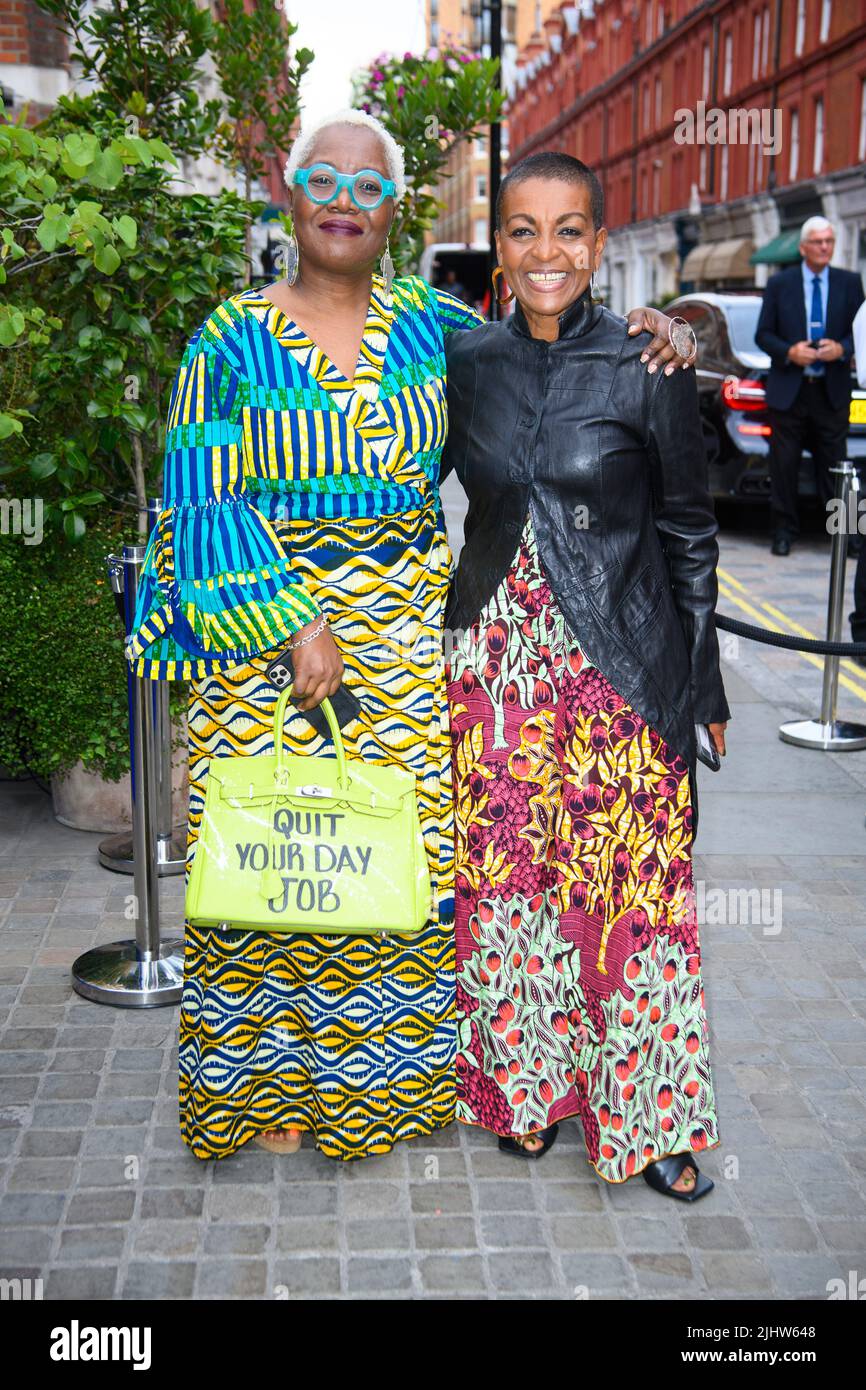 London, UK. 20 July 2022. Adjoa Andoh and Nana-Ama Danquah attending the British Vogue and self-portrait Summer Party, at the Chiltern Firehouse in London. Picture date: Wednesday July 20, 2022. Photo credit should read: Matt Crossick/Empics/Alamy Live News Stock Photo