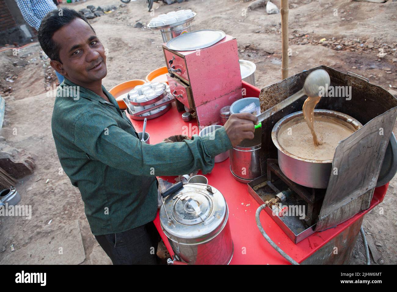 Chai vendor in Bijapur Stock Photo