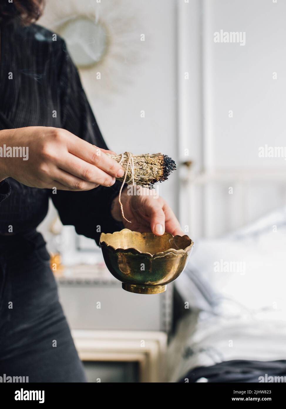 Woman hold incense home hires stock photography and images Alamy